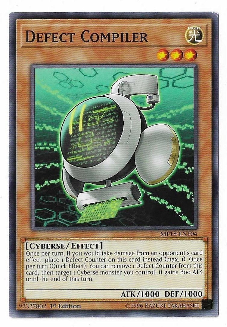 2018 Yu-Gi-Oh! Mega-Tin Mega Pack 1st Edition Defect Compiler Card #MP18-EN104