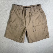 Vintage OP Ocean Pacific Shorts Mens Large Khaki Surf Skate Elastic Waist 1980s