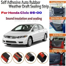 For Honda Civic 95-00 s Rubber Seal Strips Weather Draft Wind Noise Reduction