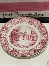 Homer Laughlin China Plate Mt. Vernon Early American Homes Plate 9 in Set Of 4