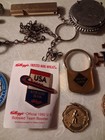 Vintage Grandpa's Junk Drawer Lot Mens Items Military Whistle Knives Key Chains — photo 4