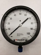 WEKSLER 100 PSI 6" 1/2"  CONN GLYCERINE FILL 316 TUBE / SKT