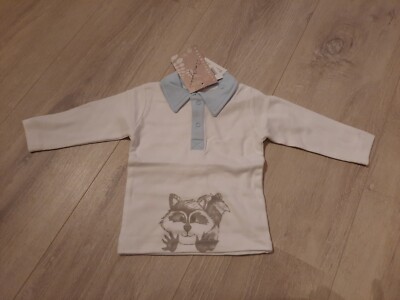 Baby boys long sleeve shirt raccoon motif size 56 by Dimo  