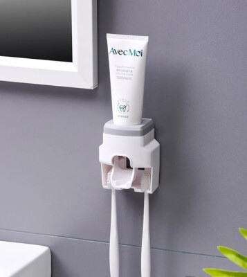 Automatischer Wand-Zahnpastaspender Zahnbürstenhalter Bad Dusche