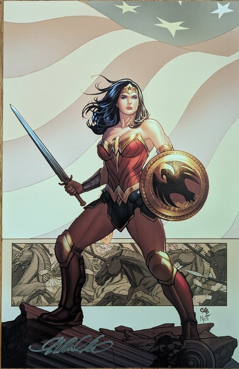 2022 FAN EXPO SF FRANK CHO WONDER WOMAN DC COMICS JLA ART PRINT
