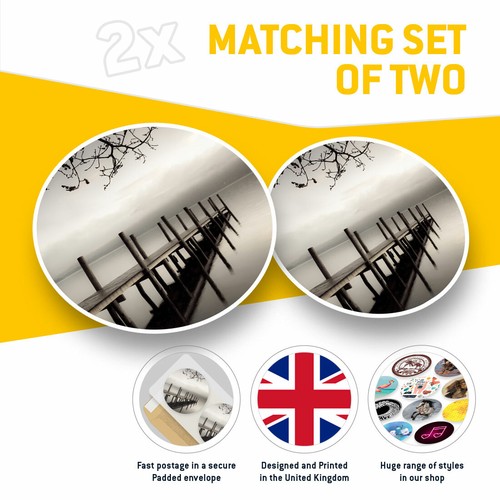 2 x naklejki winylowe 25cm - Derwentwater Jetty Lake District Fajny prezent #16122 - Zdjęcie 2 z 9