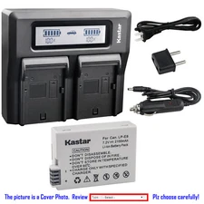Kastar Battery LCD Dual Fast Charger for Canon LP-E8 LC-E8 Canon EOS 600D Camera