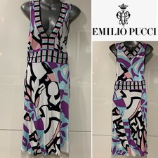 EMILIO PUCCI Italy Silk Knit Jersey Blue,Pink,Black Pucci Dress 40IT/4US/8AU