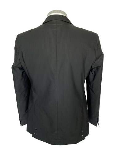 Abito uomo nero con righe su tono, taglia 48 regular fit in misto cotone, -70%. - Foto 7 di 9