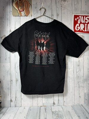 STYX Band Concert T Shirt Men XL World Tour Double Sided Black