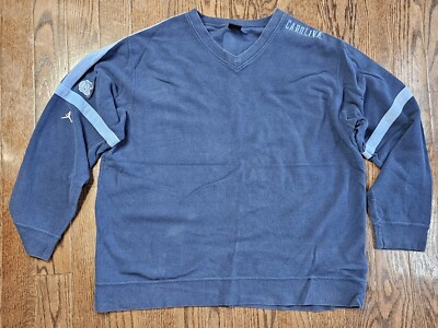 Nike Air Jordan North Carolina UNC Tar Heels Sweatshirt Sweater 2XL V Neck  Rare