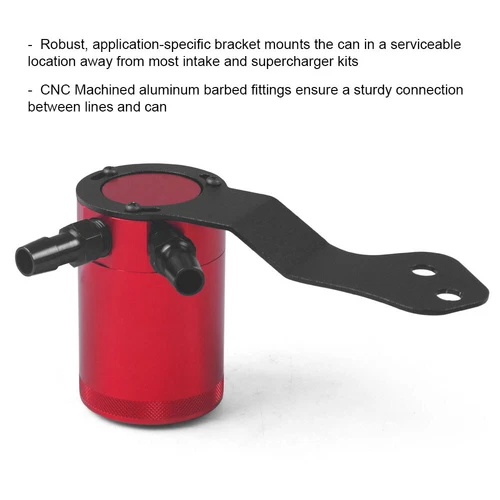 Red Aluminium PCV Baffled Oil Catch Can Tank Fit For 2016+ Chevrolet Camaro SS^ - Picture 4 of 9