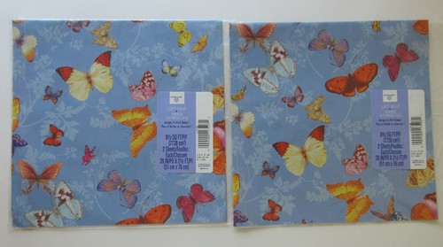 Vintage 1990s Butterfly Botanical Gift Wrap Wrapping Paper Hallmark 4 Sheets USA - Picture 5 of 6