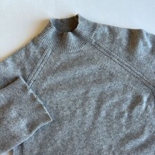 Magaschoni Gray Soft Luxurious Cashmere Turtleneck Sweater Women's Size Medium