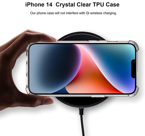 for Apple iPhone 14 13 6.1-Inch Drop-Proof HD Clear Back Cover Protective Case - Bild 7 von 7