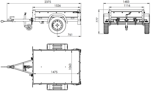 PKW-Anhänger Garden Trailer 150 KIPP 150x106 cm 750 kg mit Laubgitteraufsatz - Bild 2 von 5