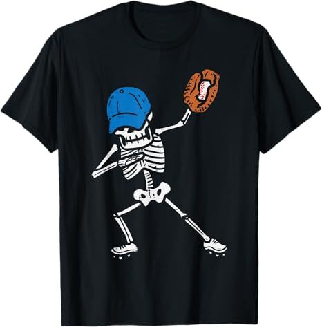 Skeleton Baseball Dab Cute Halloween Costume Sport T-Shirt