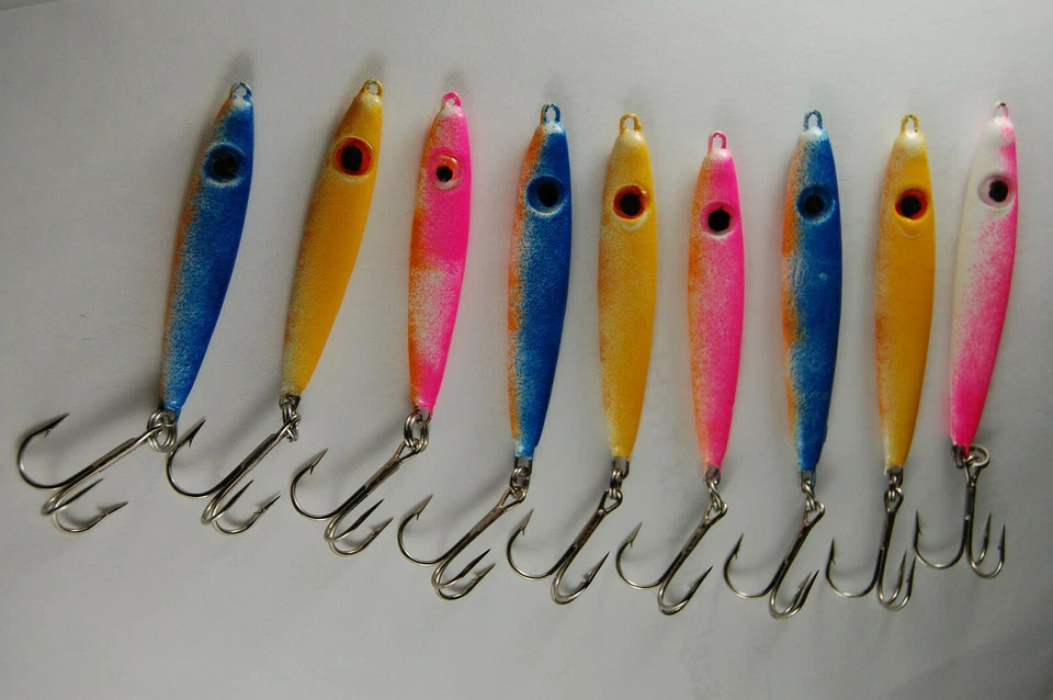 Джиги для ложек гольяна с 3 тройными крючками Eagle Claw. Вертикальный джиг кол-во (3 в упаковке) - Изображение 2 из 4