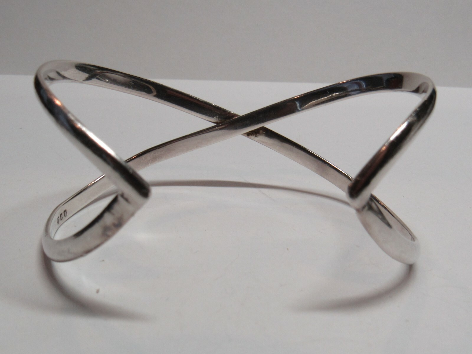 Solid 925 Sterling Silver Cuff Bangle Bracelet Fo… - image 8