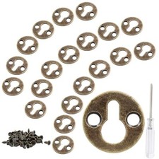 25 mm / 1 Inch Metal Keyhole Hangers Pcs Round Type Shelf Brackets Bronze 30