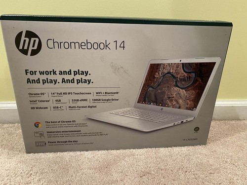 Computadora portátil HP Chromebook 14" con pantalla táctil HD (Celeron N3350, 4G, 32G) 14-ca052wm - Imagen 1 de 1