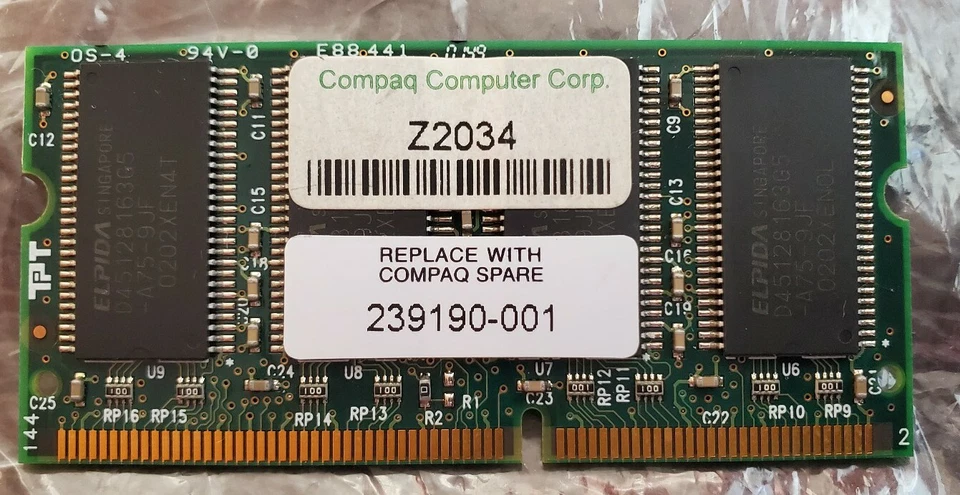 Compaq 239190-001 128MB PC133 133MHz 144-Pin - Image 2 of 2