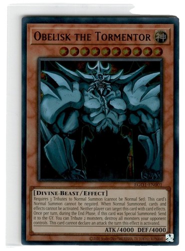 1996 YU-GI-OH! GBI-002 Obelisk the Tormentor Ultra Rare with Blue