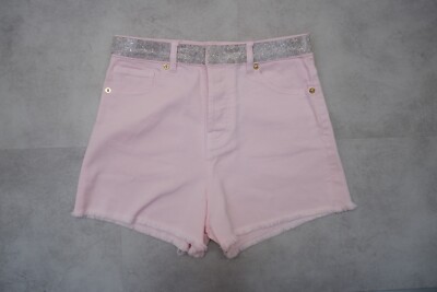Alexandre Vauthier Damen Denim Strass verziert Shorts Größe 29 Uk 10 Rosa