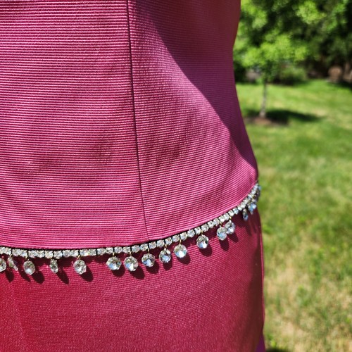 Vintage Trina Turk California Chick rosa Strass 2-teiliges Set Hosenanzug gefüttert Gr. 2 - Bild 8 von 20
