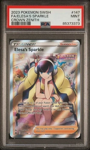 Elesa's Sparkle 147/159 Full Art 2023 Pokemon Crown Zenith SWSH *198 PSA 9