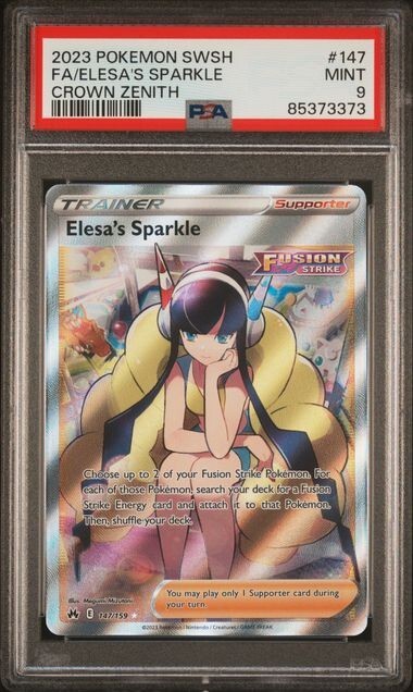 Elesa's Sparkle 147/159 Full Art 2023 Pokemon Crown Zenith SWSH *198 PSA 9