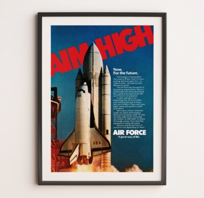 Poster USAF Space Shuttle Vintage Ad - 50x70 cm / 18'' x 24''