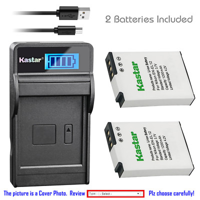 Kastar Battery LCD Charger for Nikon EN-EL12 & Nikon Coolpix S9050 Coolpix S9100