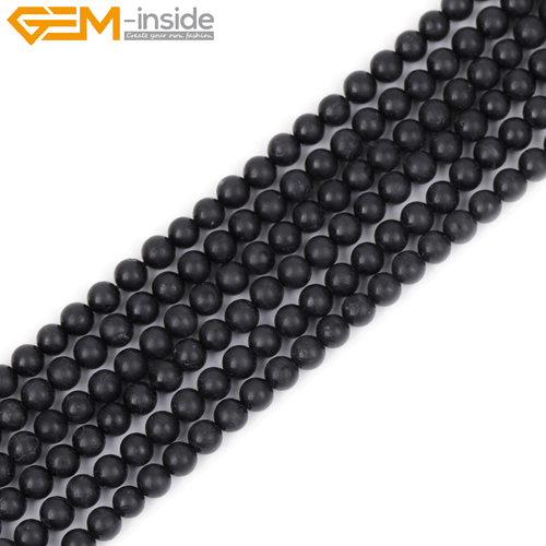 Natural Gemstone Frost Matte Black Tourmaline Loose Beads For Jewelry Making 15" - Picture 6 of 43