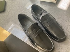 Topman  Loafers  uk 9 black leather  rrp£55 BN unboxed Style Morrow Top Man