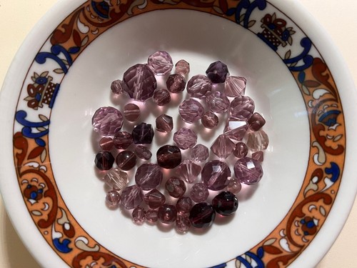 Swarovski crystal beads, vintage, qty 50, various shapes/sizes