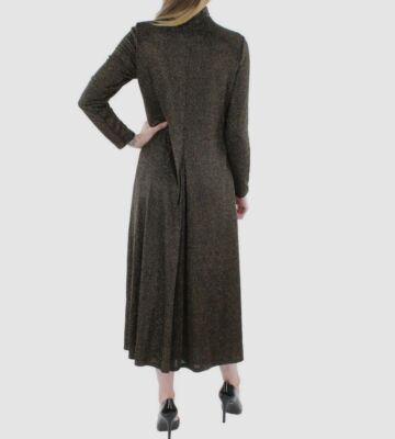 Anne Klein Womens Twist Front Long Cocktail and Party Dress Gold L