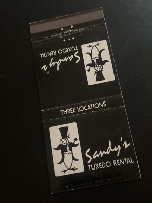 Vintage Matchbook:  Sandy s Formal Wear  Brett   Alfortish   Storm   Penguin Tux