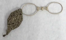 VICTORIAN ERA STERLING SILVER MARCASITE LORGNETTE GLASSES