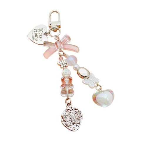 Cellphone Straps Bowknot Heart Pendant Phone Charm Bear Beaded Ornament for Bag - 第 1/8 張圖片