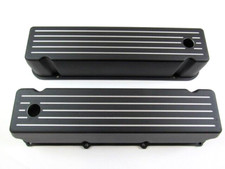 Aluminum Valve Cover Set For Big Block Ford 429-460 Ball Milled Black E41232bk