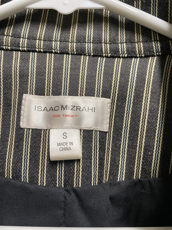 Isaac Mizrahi Blazer Womens Small Black Striped Lined Short Stretch Jacket - Image 4 of 4