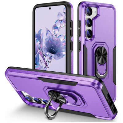 For Samsung Phone 2in1 Hybrid Anti-drop Shockproof Armor Case Cover + Ring Stand