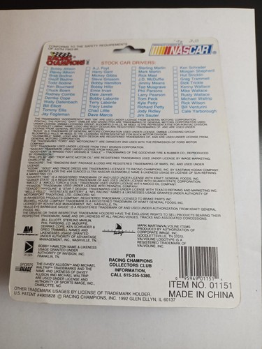 1/64 NASCAR 1992 RICKY RUDD TIDE RACING CHAMPIONS READ - Picture 2 of 2