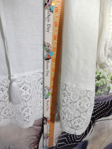 Linen Top Size Large Boho Hippie Southwestern Western Womens Beach Tunic - Picture 8 of 8