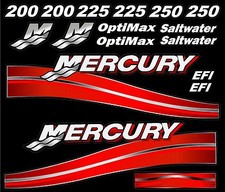  V-6 MERCURY OUTBOARD COWLING  DECAL KIT RED 