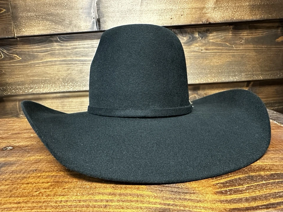 Sombrero Occidental Genuino 100% Fieltro Lana Fina Negro Brasil -1125 Foto 2 de 4
