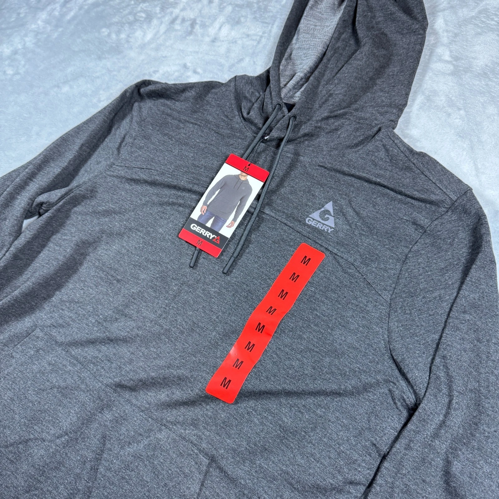 Gerry Sweatshirt Mens Medium Slate Grey Hoodie Pullover 4-Way Stretch Active NEW