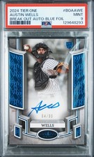 2024 tier one austin wells break out auto blue foil #BOAAWE Auto /99 PSA 9