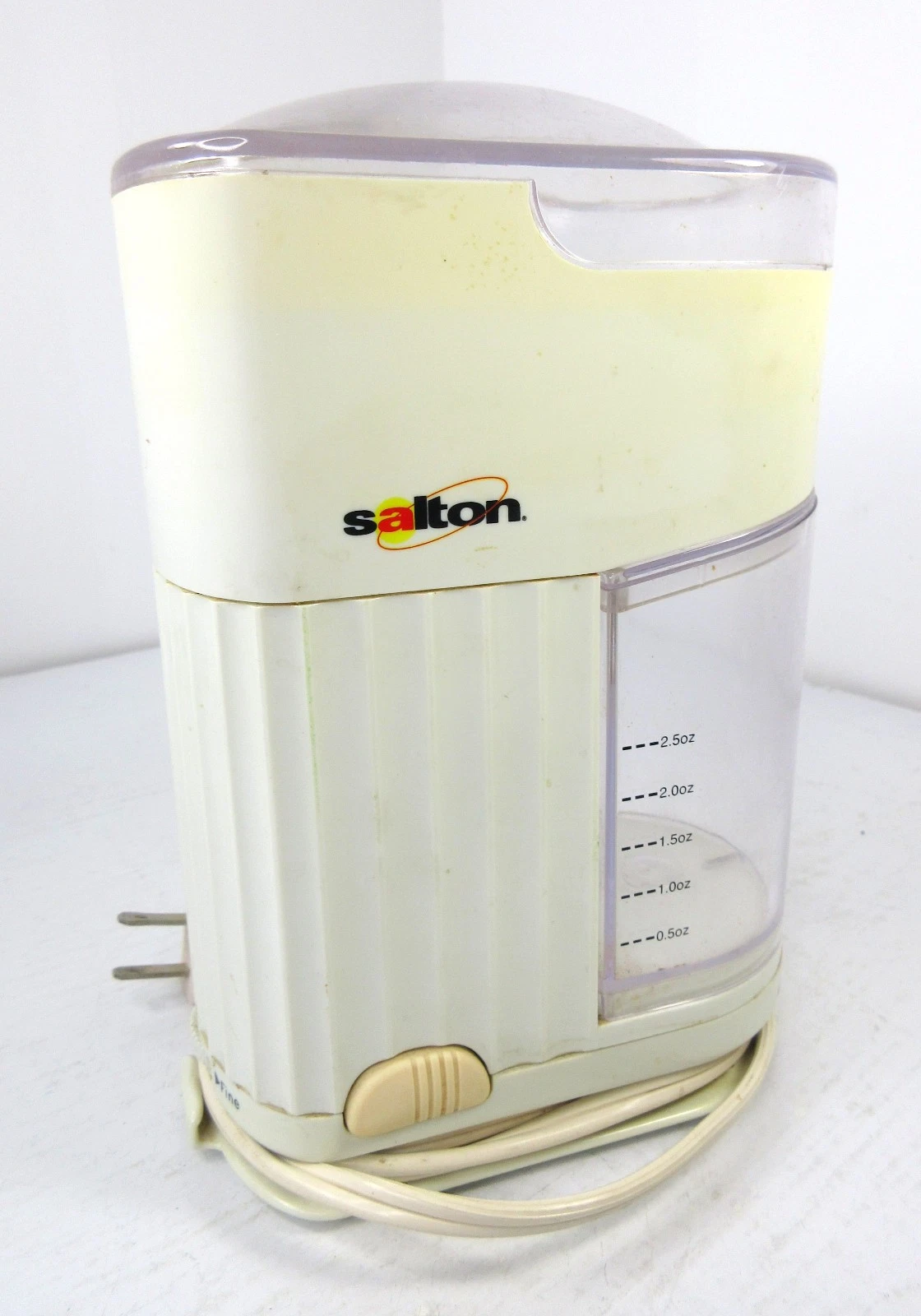 Vintage Classic Salton CM-4 White Automatic Coffee Spice Mill Grinder Barista
